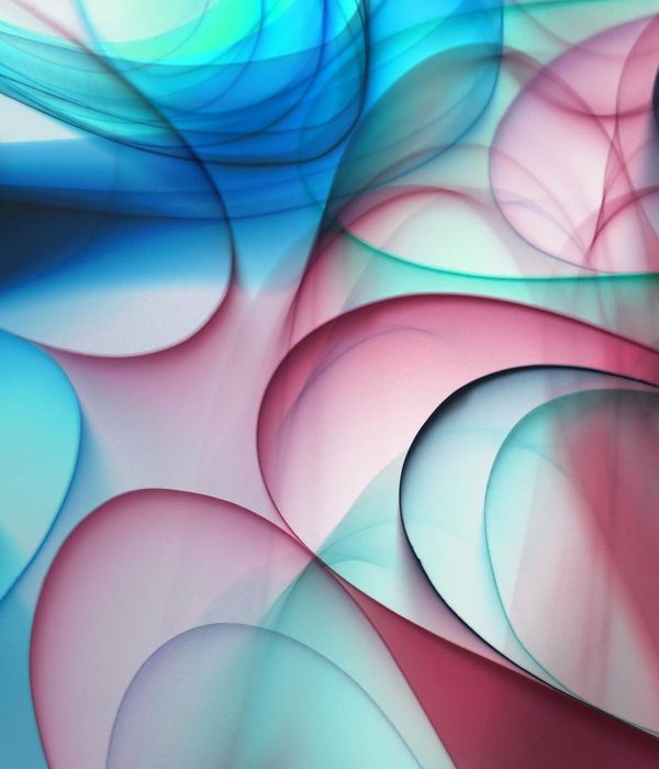 Abstract geometric balance shape in cyan glow